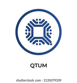 Qtum Cryptocurrency coin icon. QTUM coin symbol. Cryptocurrency vector icon. Flat Vector illustration - Vector