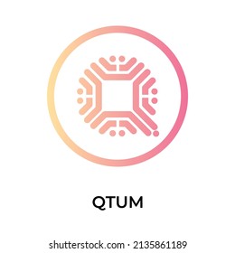 Qtum Cryptocurrency coin icon. QTUM coin symbol. Cryptocurrency vector icon. Flat Vector illustration - Vector