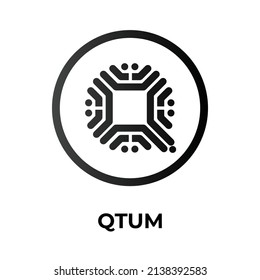Qtum Cryptocurrency coin icon. QTUM coin symbol. Cryptocurrency vector icon. Flat Vector illustration - Vector