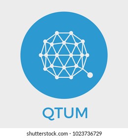 Qtum decentralized blockchain Ethereum contracts on Bitcoin. Qtum cryptocurrency vector blue logo