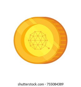 QTUM vector sign. Cryptocurrency with huge market capitalization. Based on blockchain technologie.