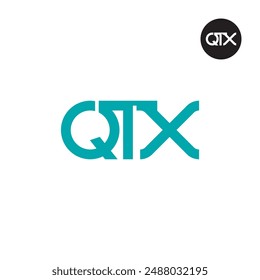 Diseño de monograma de letra con logotipo QTX
