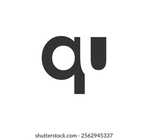 QU creative geometric initial based modern and minimal logo. Letter q u trendy fonts. Universal professional elegant techno vector design.