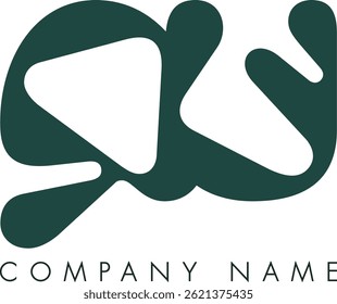 QU kreatives modernes abstraktes Buchstaben-Logo, Vektordesign. Nutzbar für Ihr Unternehmen oder Unternehmen und Markenidentität.