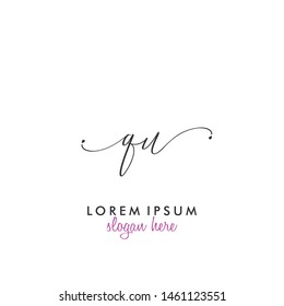 QU Initial beauty monogram logo vector