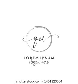 QU Initial beauty monogram logo vector