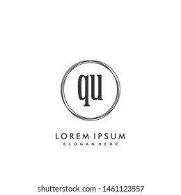 QU Initial beauty monogram logo vector