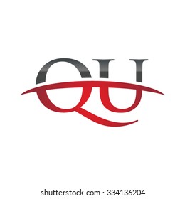QU initial company red swoosh logo