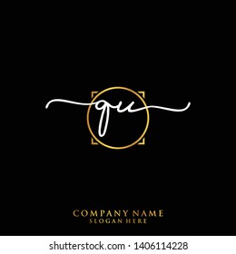 QU Initial handwriting logo template