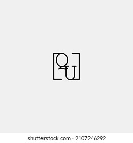 QU initial logo in line concept in high quality professional design that will be best for companies
