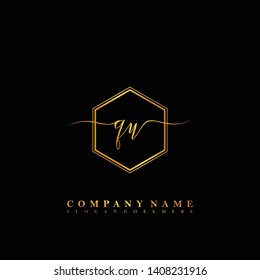 QU Initial luxury handwriting logo vector