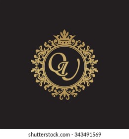 QU initial luxury ornament monogram logo