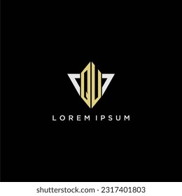 QU initial monogram logo for shape triangle creative design