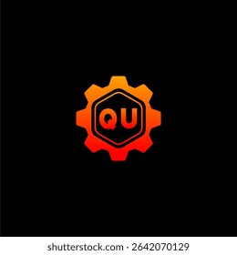 QU Initials Tech Logo Vector Art Icons and Graphics