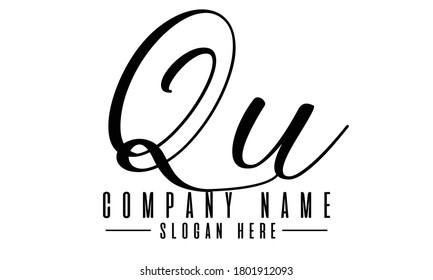 Qu letter logo design, initial Qu  design