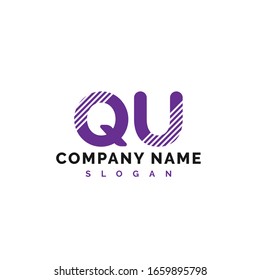 Diseño del logotipo de la carta QU. Ilustración vectorial de la letra QU - Vector