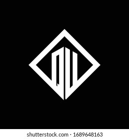 QU logo monogram with square rotate style design template