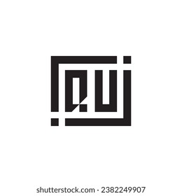 QU minimalist geometric symbol logo in high quality professional design that will print well across any print media