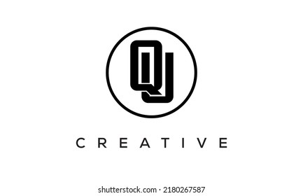 QU monogram. initial letters QU eye-catching Typographic logo design with circle, very creative stylish lettering logo icon for your business and company