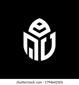 QU monogram logo with a cypress shape luxury style design template