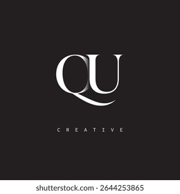 QU Monogram Logo Minimal Elegant Letter mark for Luxury, Fashion   Creative Brands	
