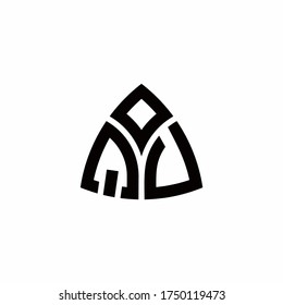Logo de monograma QU con plantilla de diseño de estilo triangular moderna aislado en fondo blanco