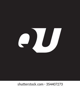 QU negative space letter logo black background