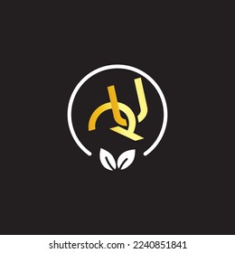 QU Simple Letters logo Vector