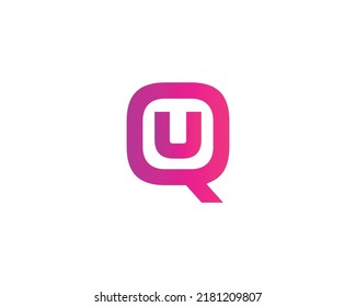 QU UQ Logo-Design, Vektorgrafik-Vorlage