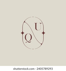 QU wedding classic in elegant monogram with high quality professional design that will print well