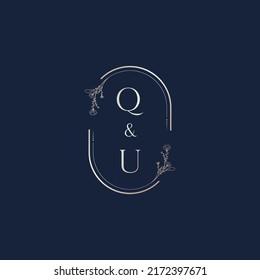 QU wedding initial logo letters in high quality professional design that will print well across any print media