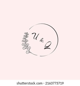 QU wedding logo letters in high quality professional design that will print well across any print media