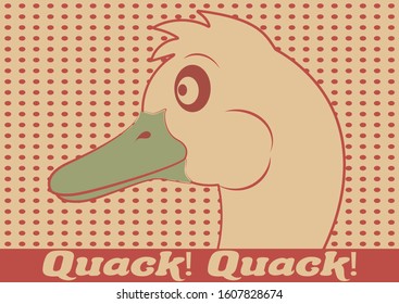 Quack! Quack! the Crazy Duck. Retro Duck