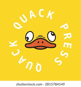 Quack quack press, duck press, duck logo
