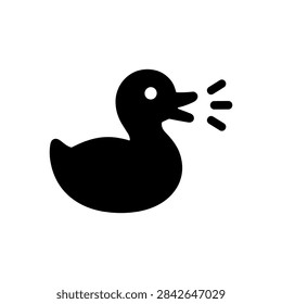 Quacking Duck with Open Beak Solid Icon