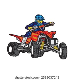 Quad ATV Extreme racing design, good for t shirt design	