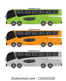 Quad axle coach or 10 Wheel Bus Vector and Illustration