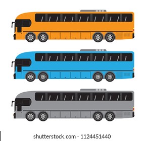 Quad axle coach or 10 Wheel Bus Vector and Illustration