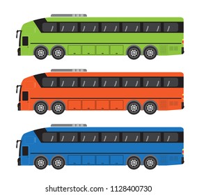 Quad axle coach or 10 Wheel Bus Vector and Illustration