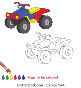 Quad Bike to be colored, the coloring book for preschool kids with easy educational gaming level.