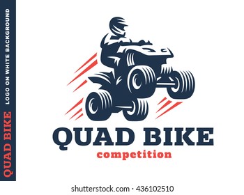 Quad bike competition  Logo design white background
