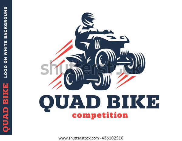 Quad\
bike competition. Logo design on a white\
background