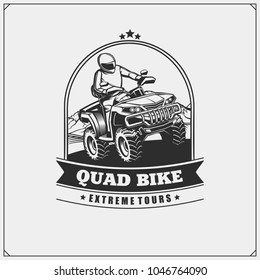 Quad bike emblem. Vector illustration.