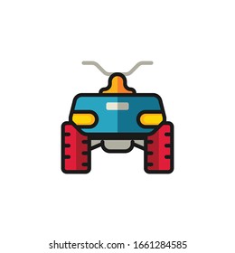 Quad bike filled outline icons. Vector illustration. Editable stroke. Isolated icon suitable for web, infographics, interface and apps.