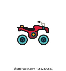 Quad bike filled outline icons. Vector illustration. Editable stroke. Isolated icon suitable for web, infographics, interface and apps.