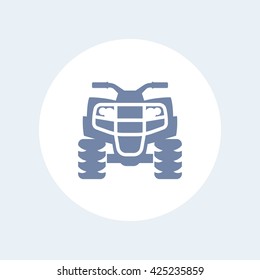 quad bike icon, all terrain vehicle, atv, quadricycle vector sign, icon isolated on white, vector illustration