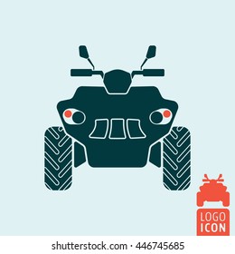 Quad bike icon. All terrain vehicle. Atv. Four wheeler. Vector illustration