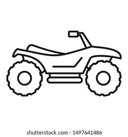 Quad bike icon. Outline quad bike vector icon for web design isolated on white background