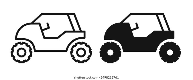 quad bike iconicon vector collection in outlined and solid style