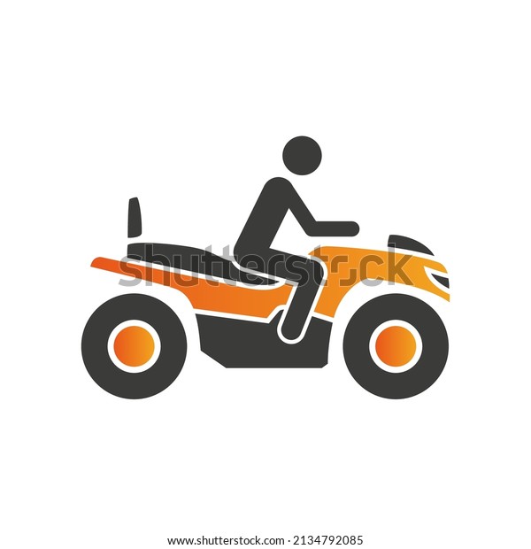 Quad bike line\
icon. All terrain vehicle. Quadracycle sign on a white background.\
Vector design\
illustration.\
